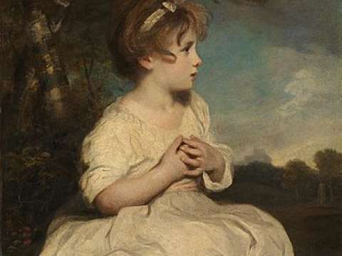 The Age of Innocence (c. 1788). Reynolds emphasized the natural grace of children in his paintings.