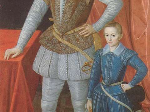 Raleigh and his son Walter in 1602