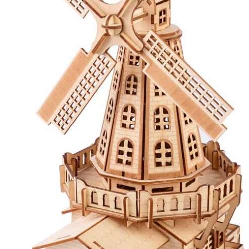 Wooden Dutch Windmill 3D Puzzle