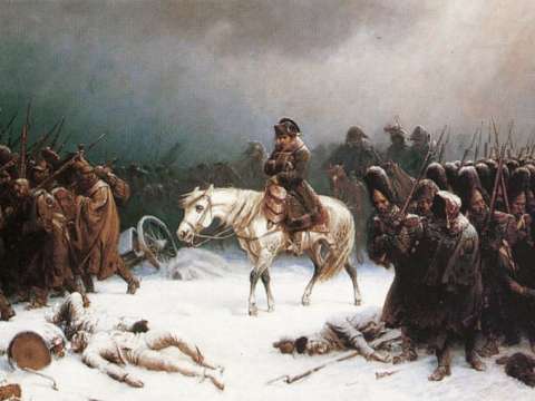 Napoleon's withdrawal from Russia, painting by Adolph Northen