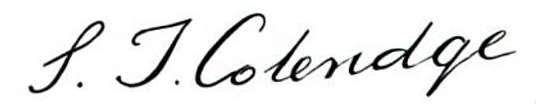 Samuel Taylor Coleridge Signature