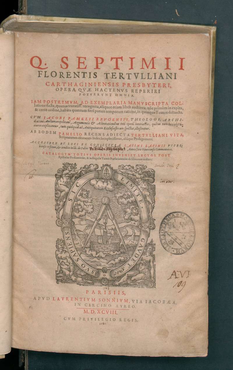 Septimi Florensis Tertulliani Opera (1598)