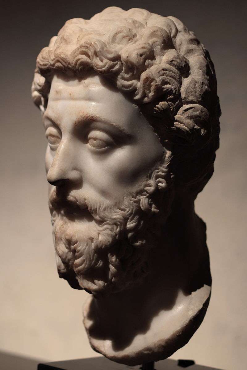 Bust of Marcus Aurelius in the Liebieghaus, Frankfurt.