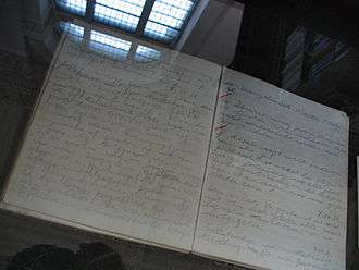 Entries from October 1914 in Wittgenstein's diary, on display at the Wren Library, Trinity College, Cambridge