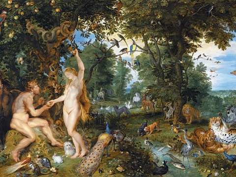 The Garden of Eden with the Fall of Man (c. 1617) by Peter Paul Rubens and Jan Brueghel the Elder.