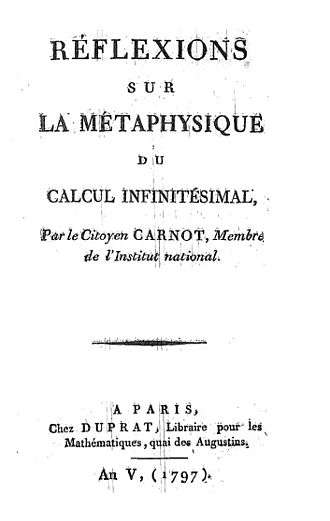Réflexions sur la métaphysique du calcul infinitésimal, 1797