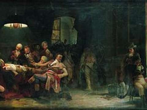 Valery Jacobi's painting showing the wounded Robespierre