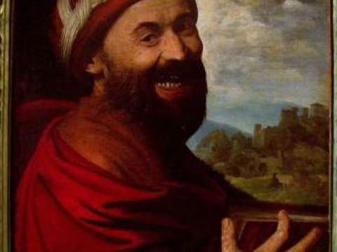 1540 painting of Democritus by Dosso Dossi.