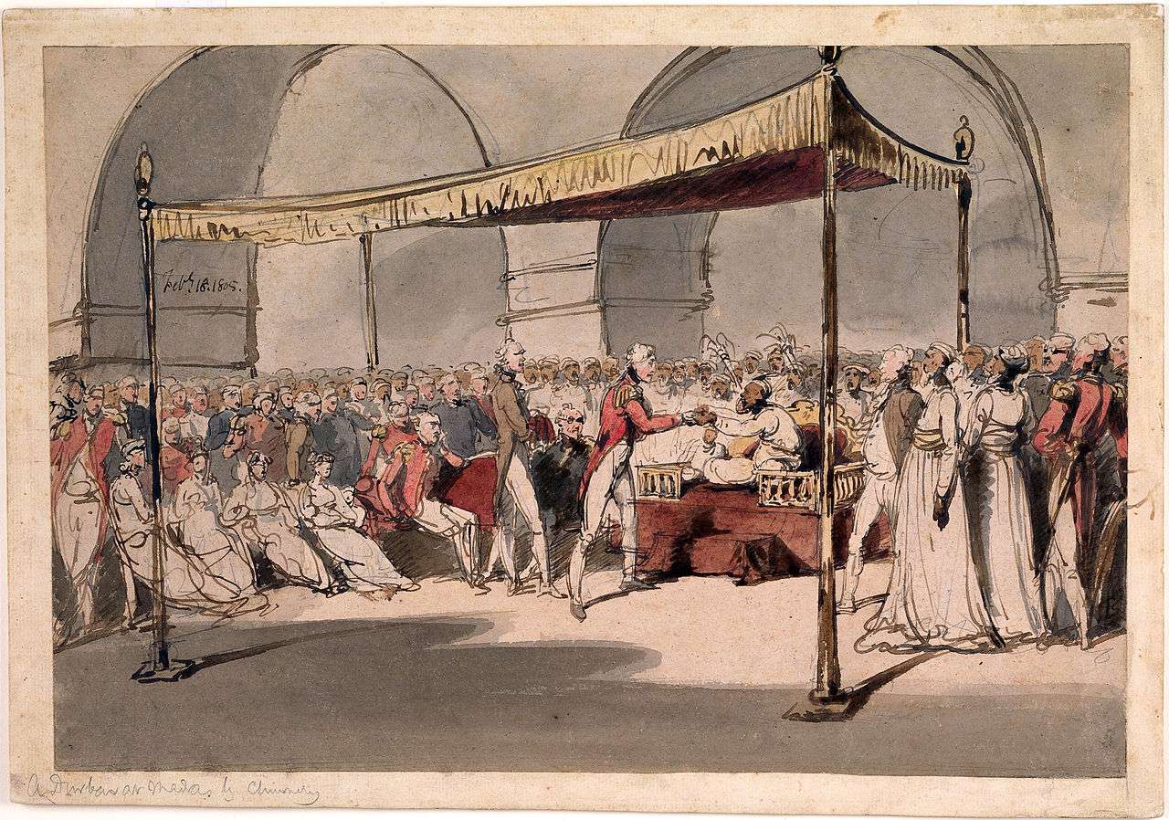 Major-General Wellesley meeting with Nawab Azim-ud-Daula, 1805