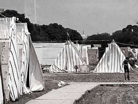 A shantytown established in Washington, D. C. to protest economic conditions as a part of the Poor People's Campaign