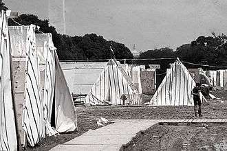 A shantytown established in Washington, D. C. to protest economic conditions as a part of the Poor People's Campaign