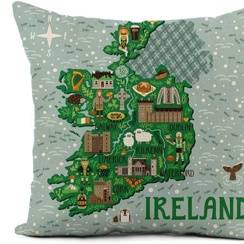 Map of Ireland Pillowcase