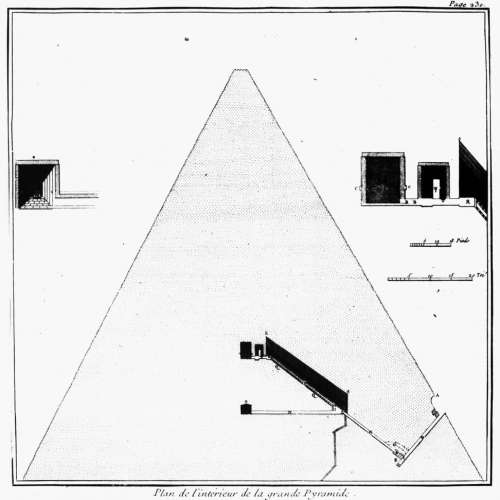 Egypt Pyramid Diagram Ndiagram Of The Interior Of The Great Pyramid Of Kheops At Giza