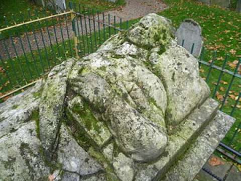 Bunyan's effigy on his grave in Bunhill Fields