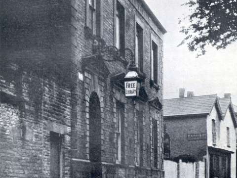 A photograph from Wallace's autobiography shows the building Wallace and his brother John designed and built for the Neath Mechanics' Institute.