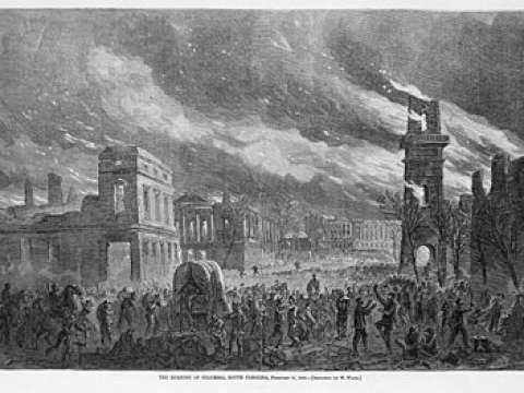 The Burning of Columbia, South Carolina (1865) by William Waud for Harper's Weekly