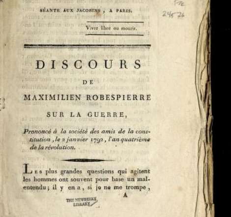 Discours de Maximilien Robespierre sur la guerre