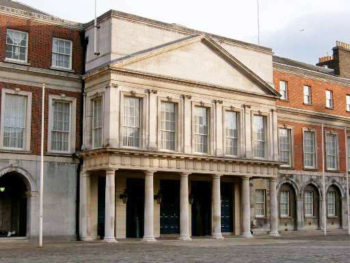 Beginning in 1787, Wellesley served at Dublin Castle (pictured) as aide-de-camp to two successive Lords Lieutenant of Ireland.