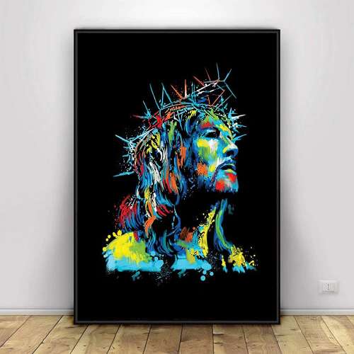Art Design Jesus Christ in a Crown of Thorns Canvas Print