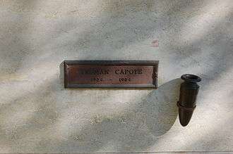 Truman Capote's marker at Westwood Village Memorial Park