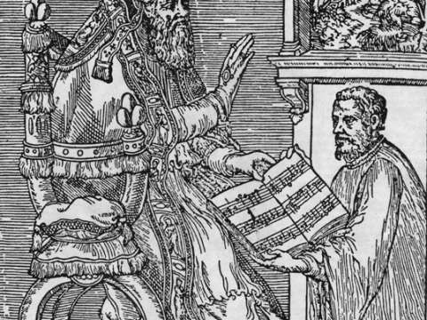 Palestrina, presenting his masses to Pope Julius III, 1554