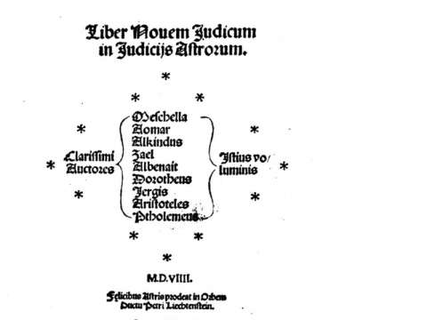 Liber novem iudicum in iudiciis astrorum, 1509.