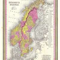 Sweden and Norway Vintage Map