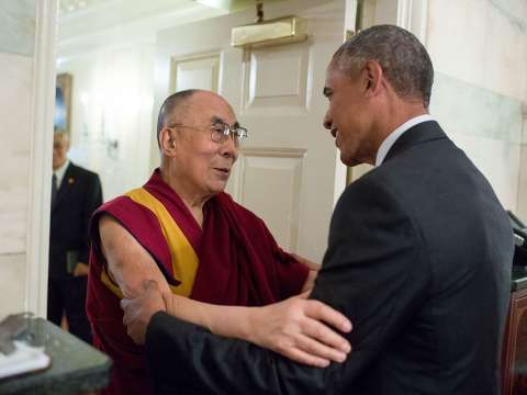 The Dalai Lama meeting with U.S. President Barack Obama in 2016