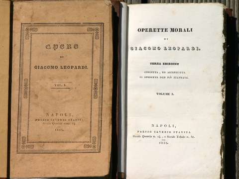 Cover of the Operette morali in the last edition of Leopardi's Works in his lifetime, Naples 1835