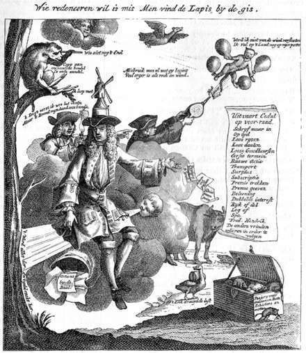 cartoon of Law (1720); text reads 
