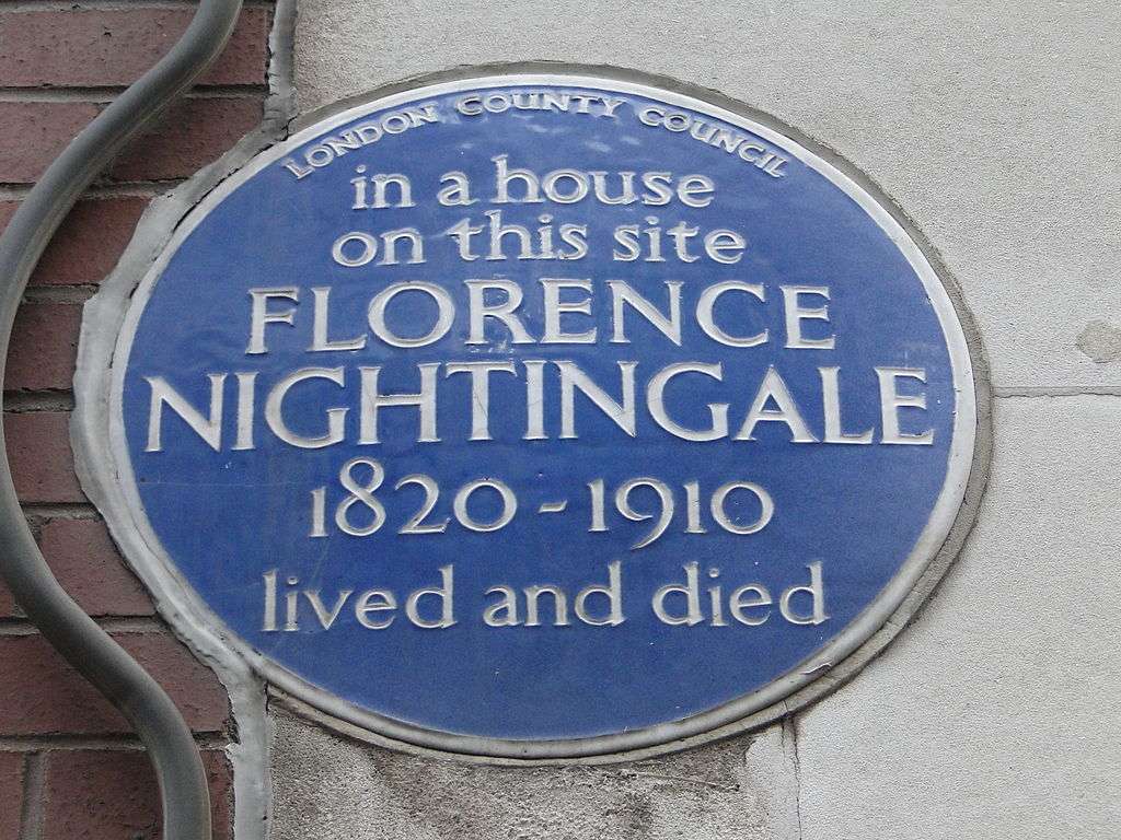Blue plaque for Nightingale in South Street, Mayfair, London