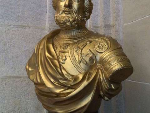 Bust Hernán Cortés in the General Archive of the Indies in Seville