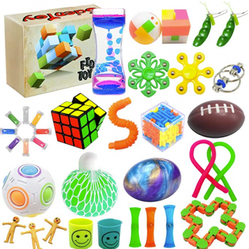 Scientoy Fidget Toy Set, 35 Pcs Sensory Toy for ADD, OCD, Autistic Children, Adults, Anxiety Autism to Stress Relief