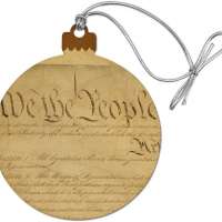 Constitution of The United States of America Wood Christmas Ornament