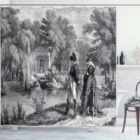 Napoleon and Woman in Garden Shower Curtain