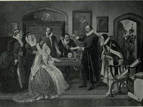 William Gilbert M.D. demonstrating his experiments before queen Elizabeth (painting by A. Auckland Hunt).