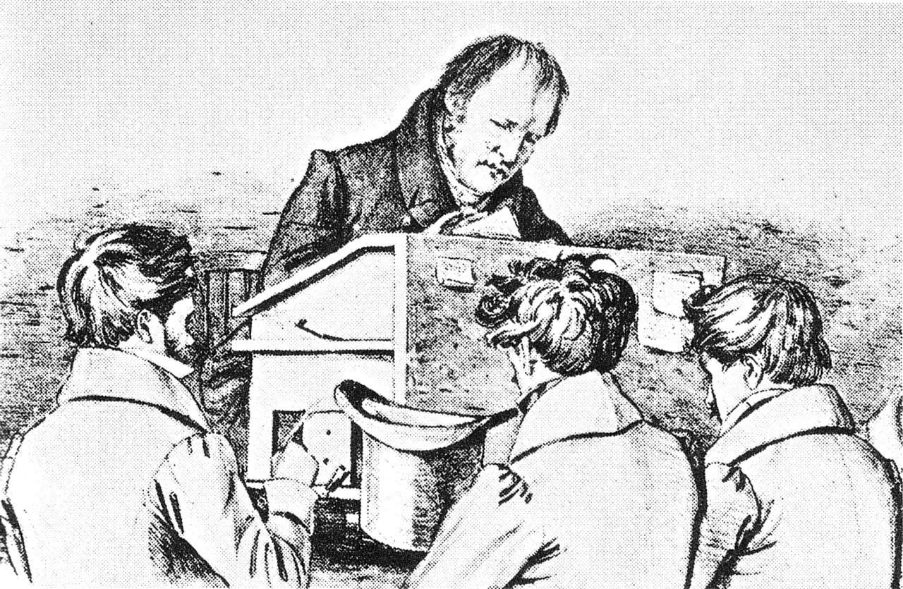 Hegel with his Berlin students Sketch by Franz Kugler