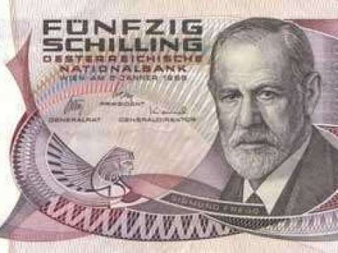 Sigmund Freud on a 1986 50 Austrian schilling banknote