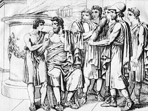 Lycurgus gives his laws to the people before his death