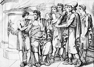 Lycurgus gives his laws to the people before his death