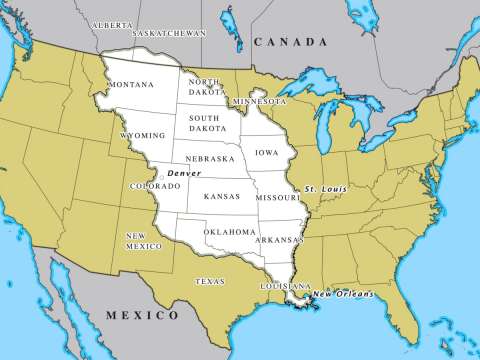 The 1803 Louisiana Purchase totaled 827,987 square miles (2,144,480 square kilometers), doubling the size of the United States.