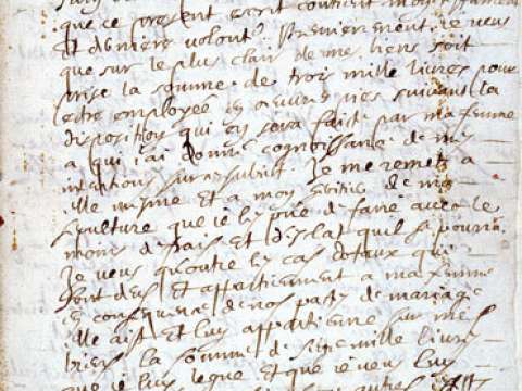 Holographic will handwritten by Fermat on 4 March 1660, now kept at the Departmental Archives of Haute-Garonne, in Toulouse