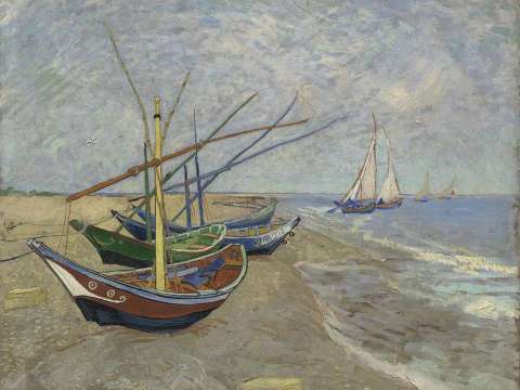 Fishing Boats on the Beach at Saintes-Maries, June 1888