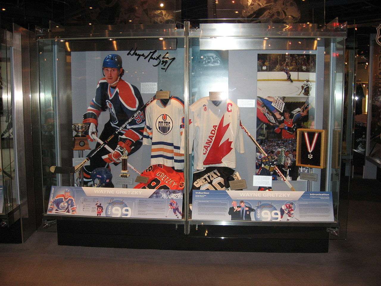 An exhibit on Gretzky at the Hockey Hall of Fame