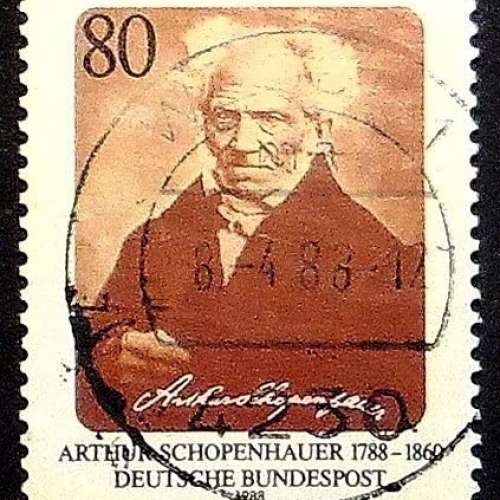 Arthur Schopenhauer Postage Stamp Art