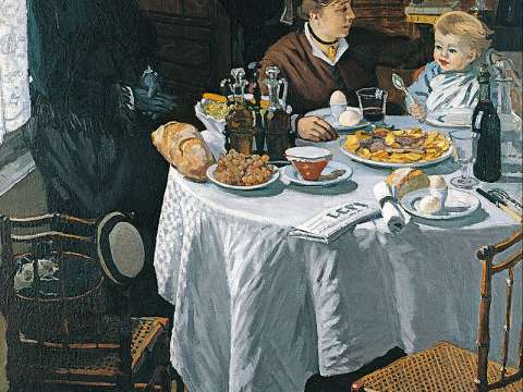 The Luncheon, 1868, Städel, which features Camille Doncieux and Jean Monet