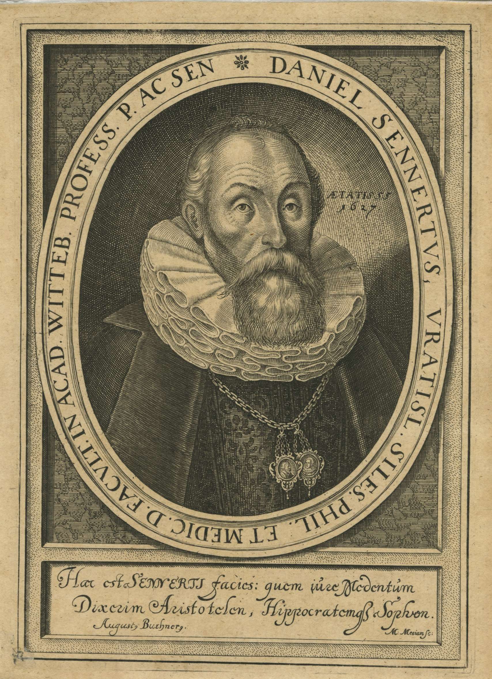 Engraved portrait of Daniel Sennert