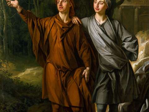 Anthony Ashley Cooper with his brother Maurice, in a 1702 painting by John Closterman designed to illustrate his Neo-Platonist beliefs.
