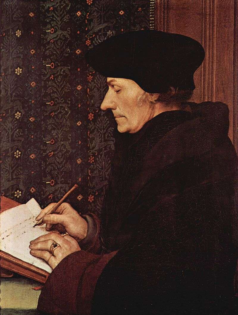 Erasmus by Holbein. Louvre, Paris.