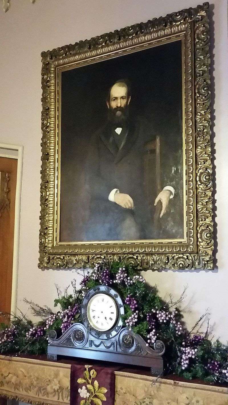 Gould's portrait hanging in his office at Lyndhurst which he purchased in 1880